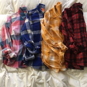 SELLING TOGETHER! 4 Long-sleeve Plaid Shirts